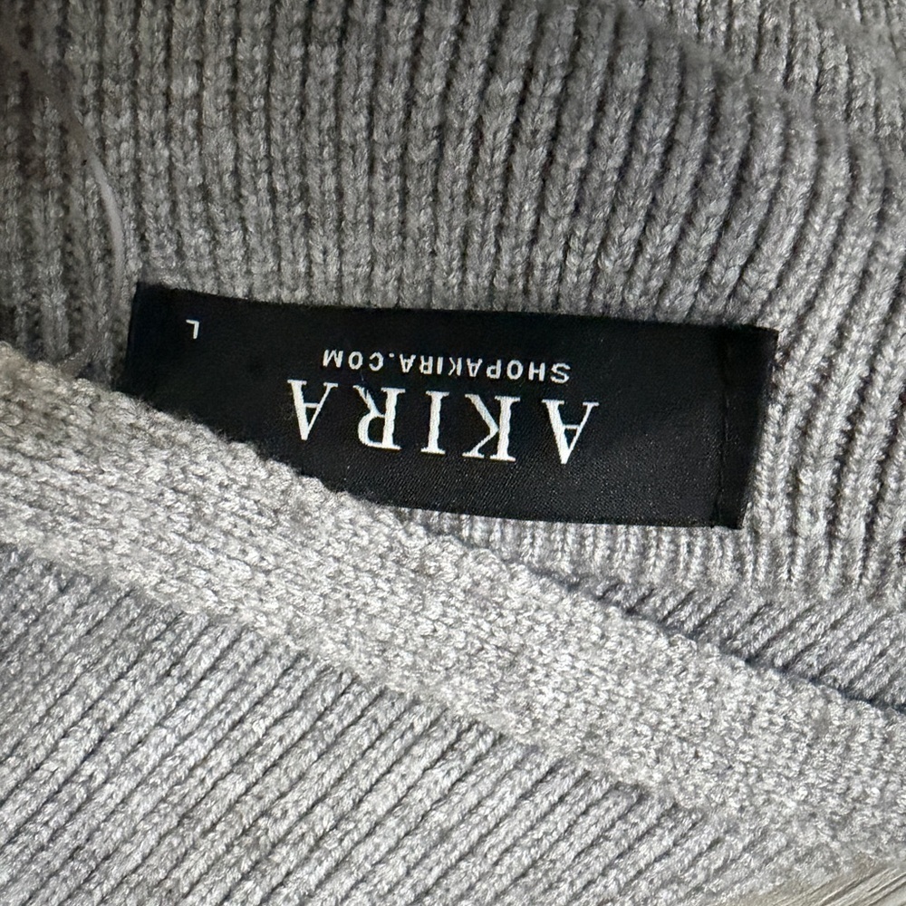 AKIRA Gray Backless Knit Dress size L - Picture 7 of 10